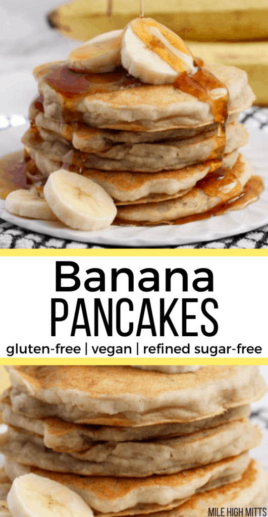 Banana Pancakes (gluten-free, vegan, refined sugar-free) - Mile High Mitts
