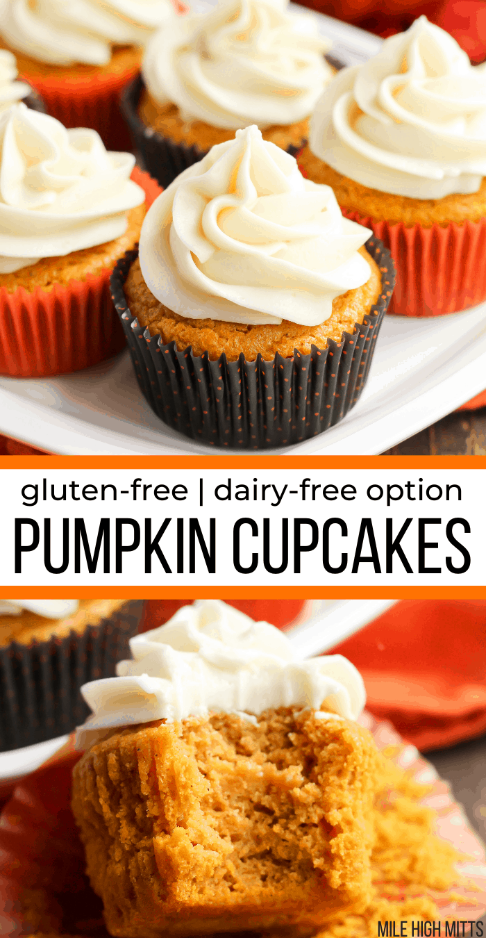 Pumpkin Cupcakes (gluten-free, dairy-free option, high altitude ...
